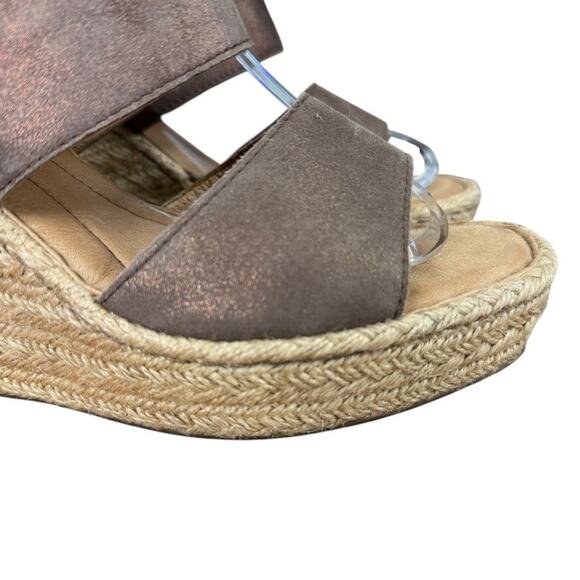 Born Sentinel Wedge Metallic Bronze Espadrille Platform Sandals Shoes Leather 9 - Picture 13 of 16